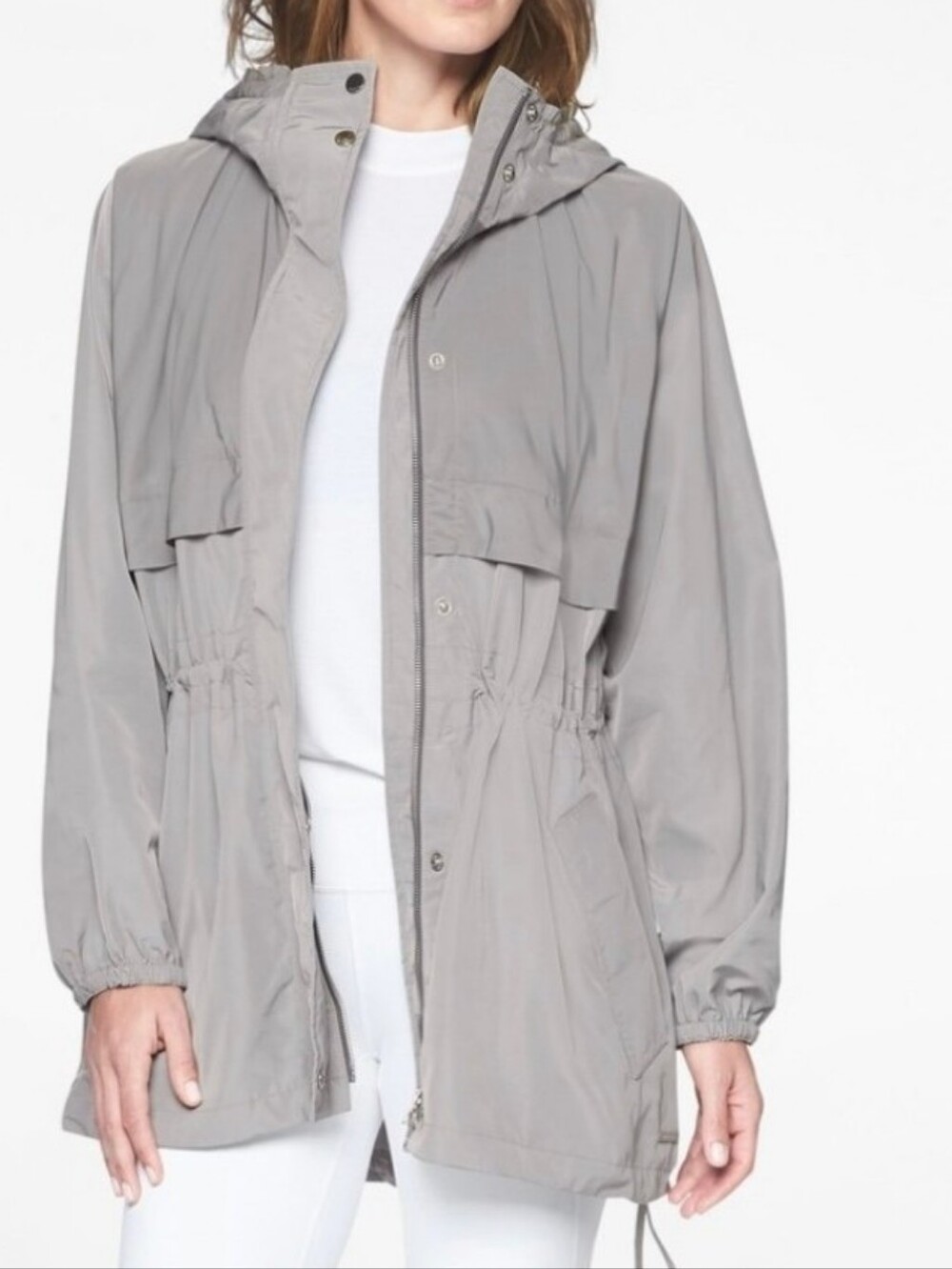 athleta rainfall swing parka athletic jacket gray Athleisure XXS WOMENS